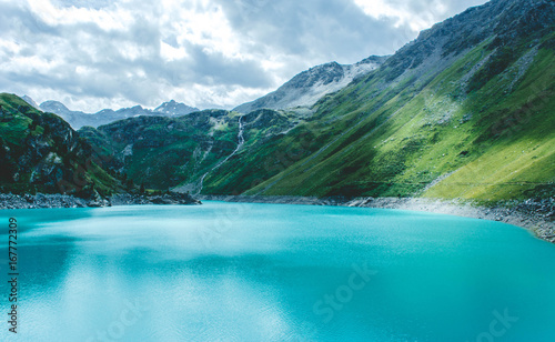 Majestic mountain lake in Switzerland. © Olga
