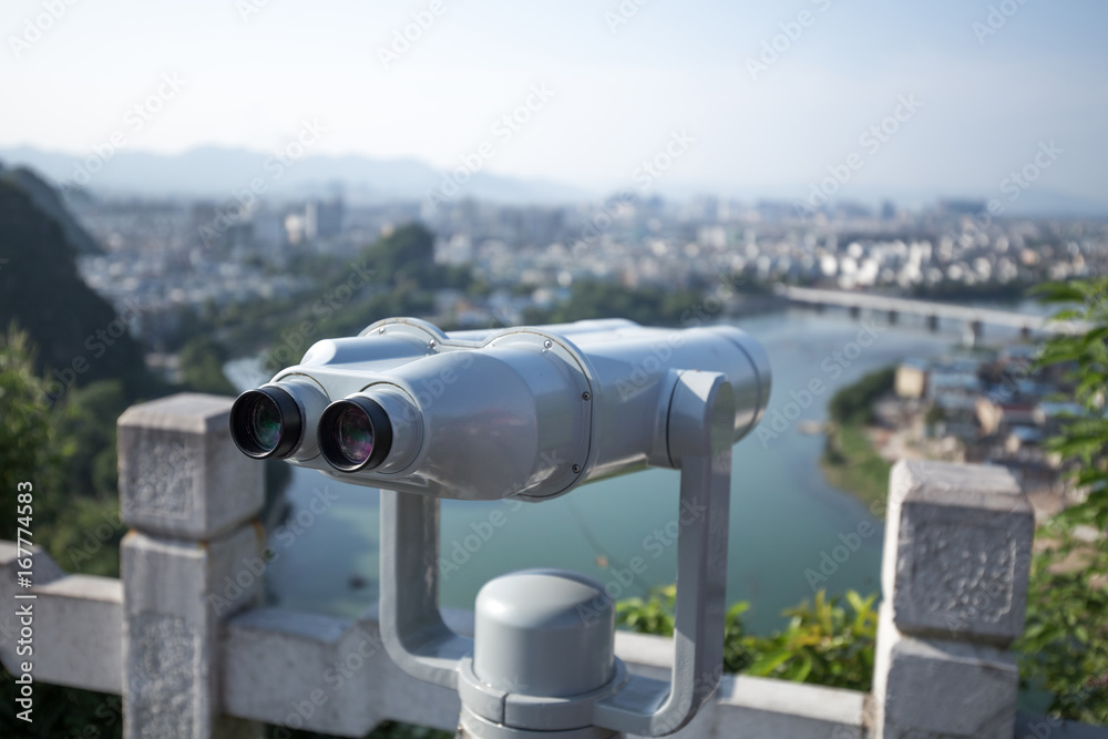 Telescope on the mountain in guilin china. Telescope on the mountain in guilin china.