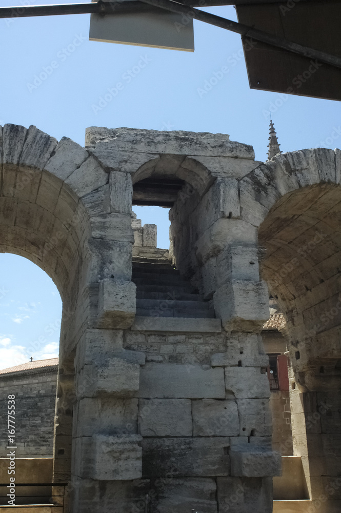 External view of the famous Arles Coliseum