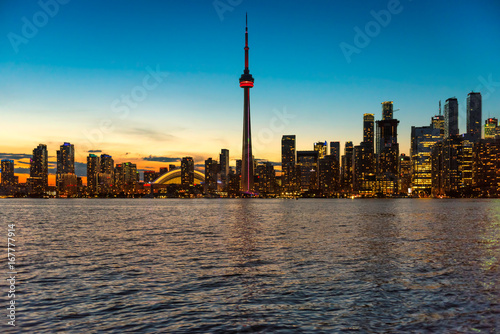 Toronto skyline at sunset,Toronto, Ontario, Canada.