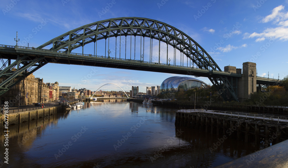Panoramic shot of River Tyne & Bridges