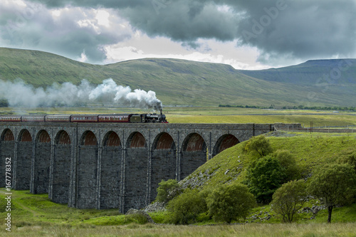 Ribblehead Viaduct & Steam Train photo