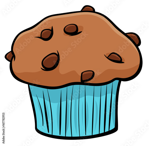 muffin with chocolate cartoon object