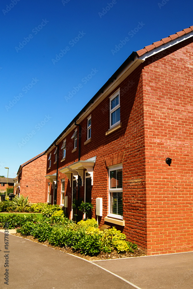 New houses in Britain, street view New houses in Britain, street view