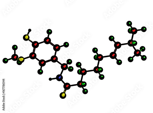 Molecular structure of Capsaicin