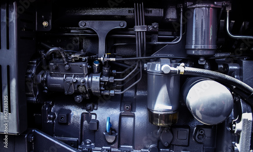 Truck engine, closeup