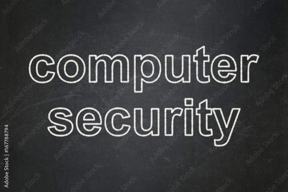 Plakat Security concept: Computer Security on chalkboard background