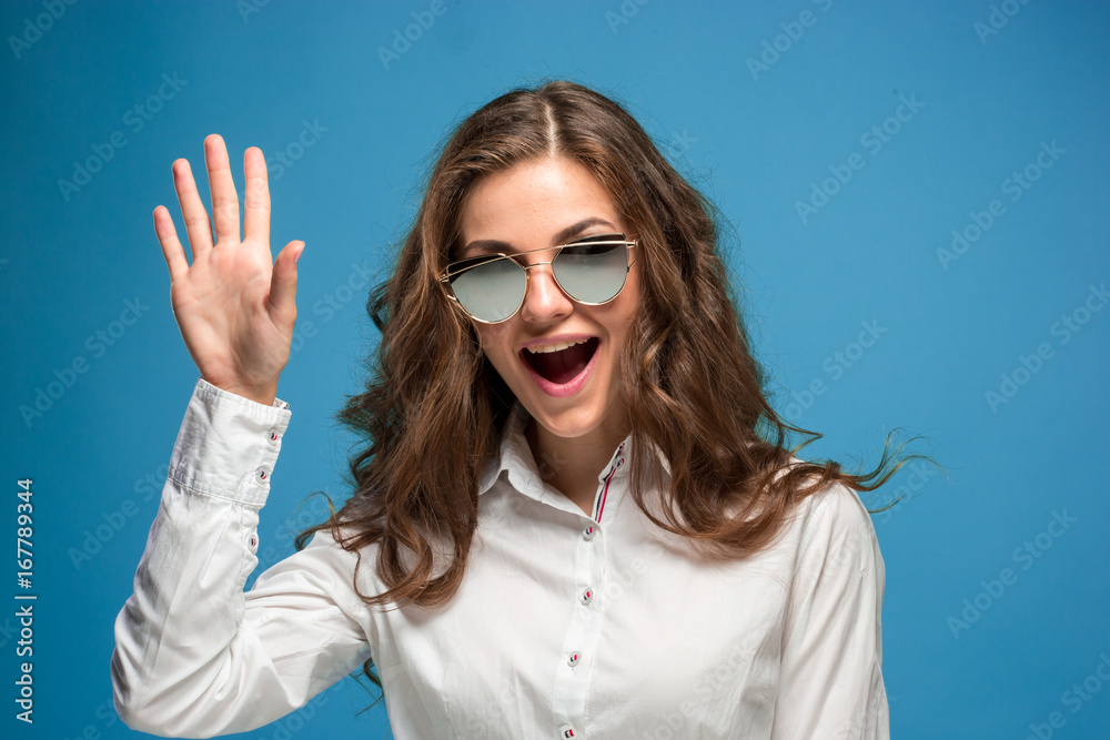 The young woman's portrait with happy emotions