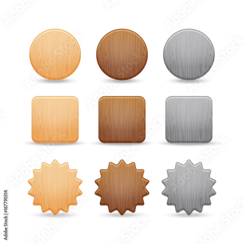 Set of wooden buttons