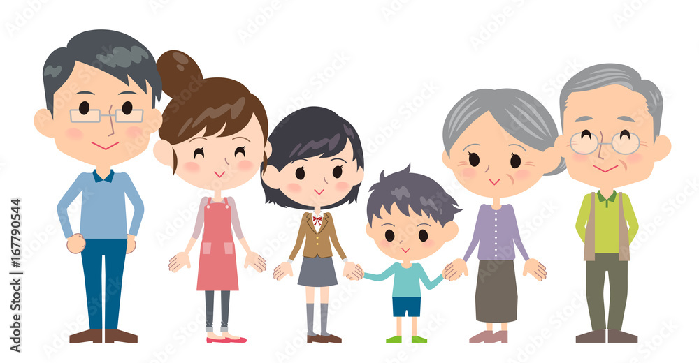 family three generations Side by side family three generations Side by side