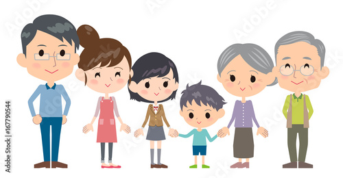 family three generations Side by side