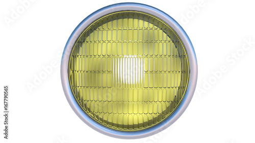 Headlights of a car 3D render isolated