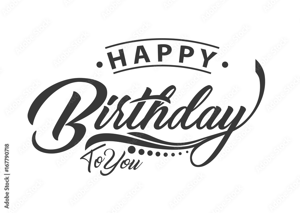 Obraz premium Happy Birthday typography. Vector Illustration
