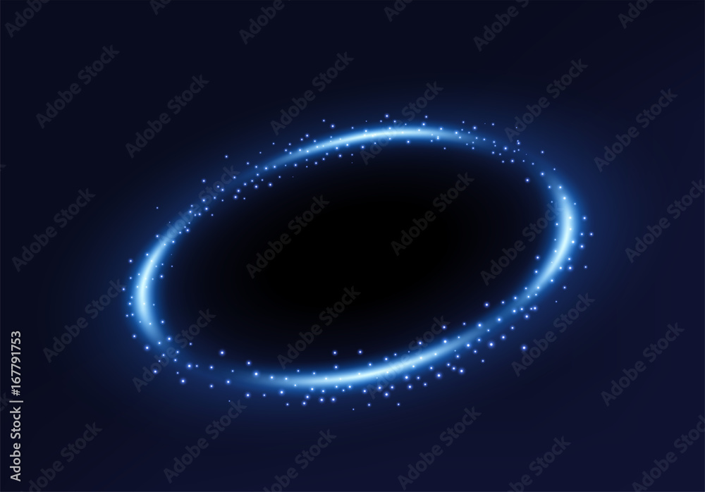 Round blue shiny with sparks. Suitable for product advertising, product design, and other. Vector illustration