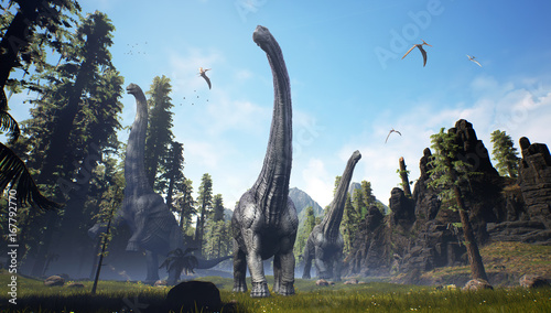 Plakat 3D zwierzę dinozaur wymarły