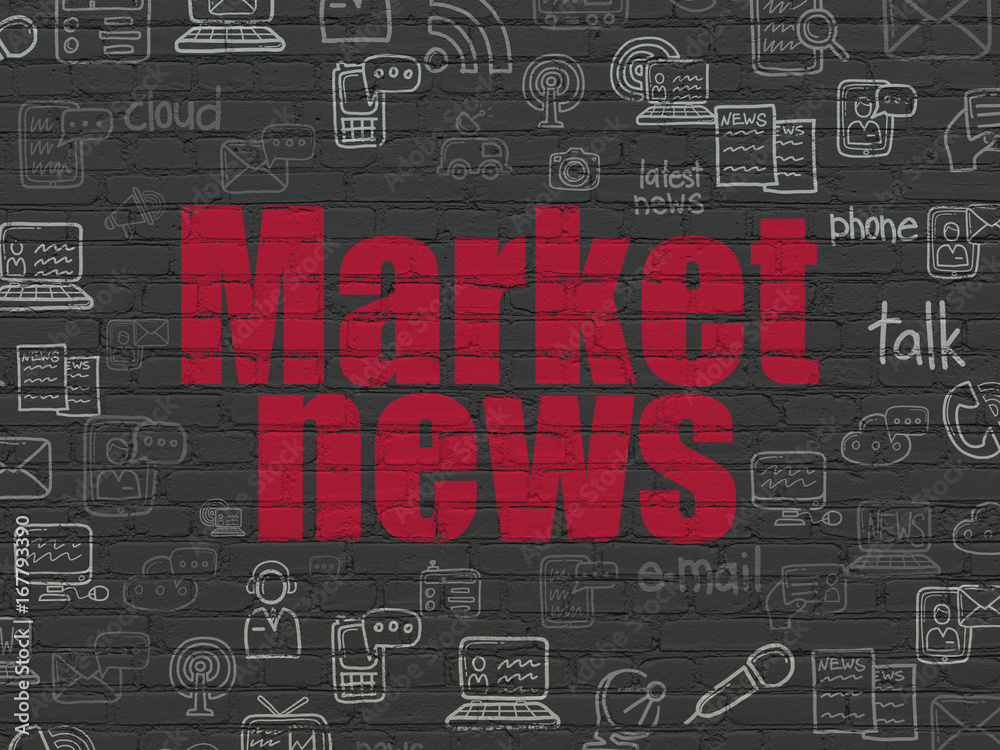 News concept: Market News on wall background