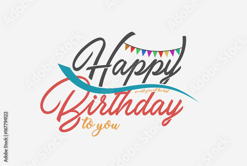 Photography Happy Birthday typography. Vector Illustration