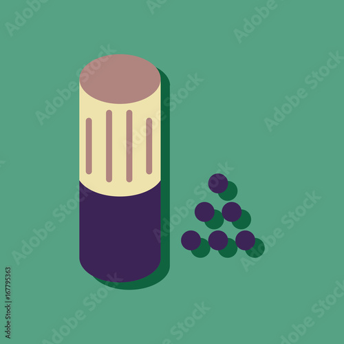 flat vector icon design collection shotgun bullet in sticker style