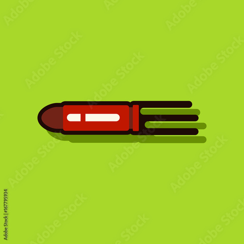 flat vector icon design collection flying bullet with speed in sticker style