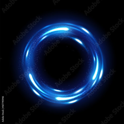 Rotating blue shiny with sparks. Suitable for product advertising, product design, and other.