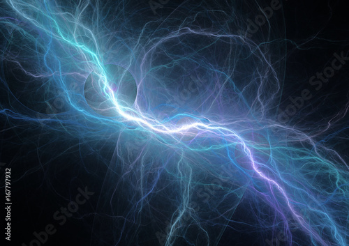 Blue electrical lightning, power and energy background © Martin Capek