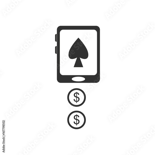 black vector icon on white background casino online
