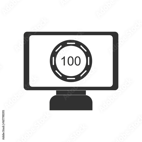 black vector icon on white background money equal chips online