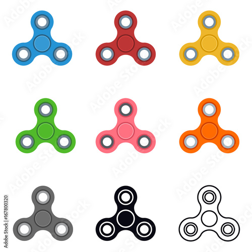 Vector Set of Hand Spinner Icons