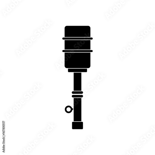 black vector icon on white background old hand grenade