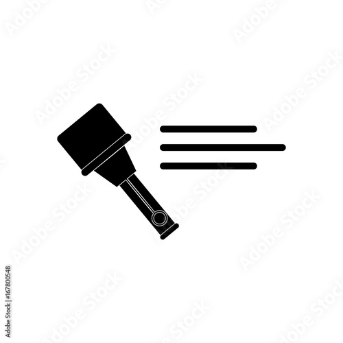 black vector icon on white background german hand grenade thrown
