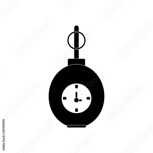 black vector icon on white background military grenade with timer