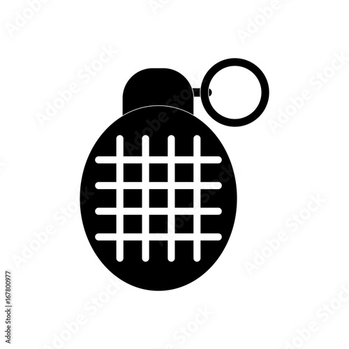 black vector icon on white background military frag grenade