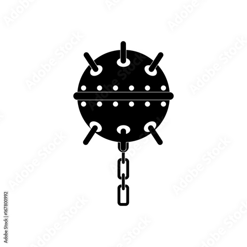 black vector icon on white background military naval mine