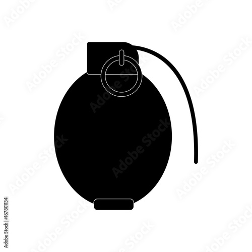black vector icon on white background military hand grenade