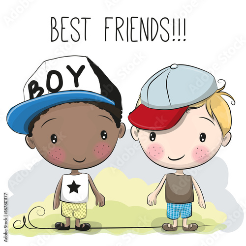 Two Cute cartoon boys