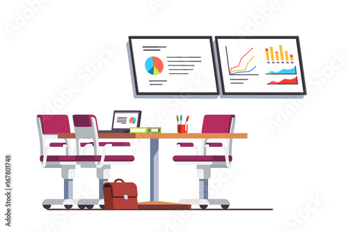 Modern business office boardroom with table