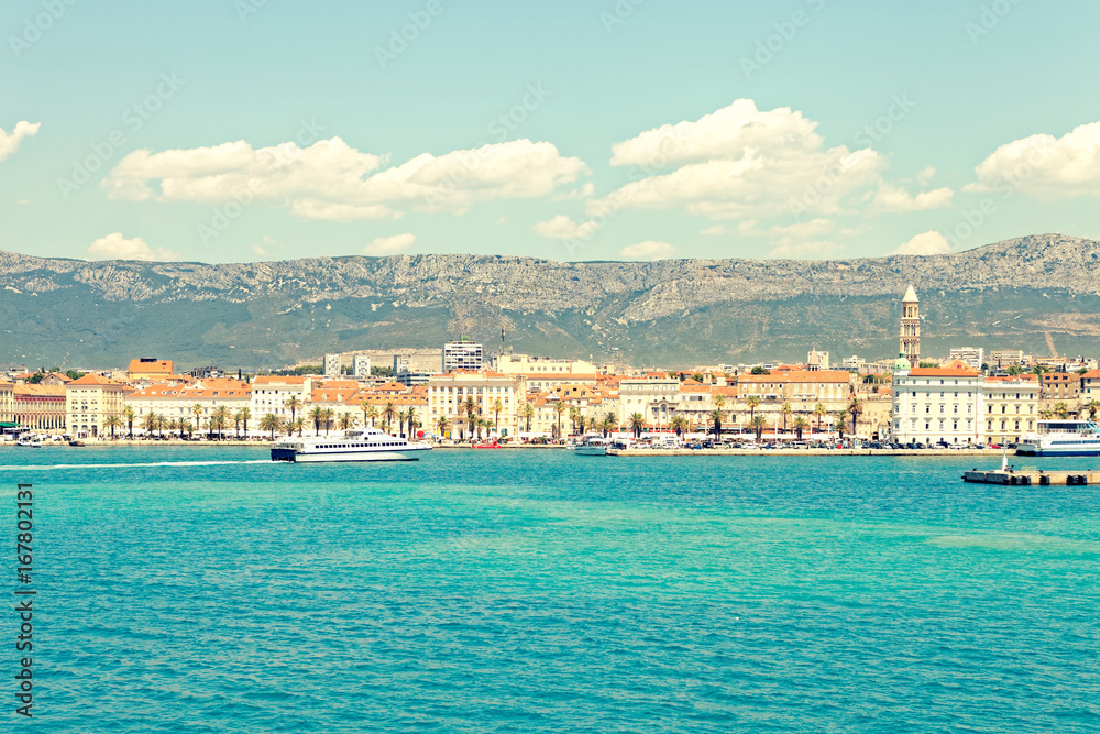 Split city from the side of sea, Dalmatia, Croatia