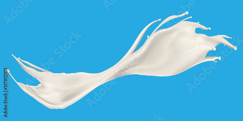 vector isolated milk splash on blue background