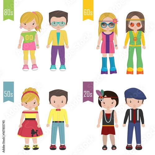 20th century trendy outfits disguise costumes