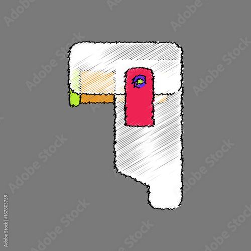 flat shading style icon military pistol holster