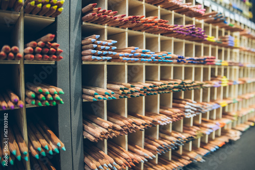 big amount of pencils on the shelf © phpetrunina14
