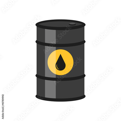 Illustration of oil barrel. Vector.