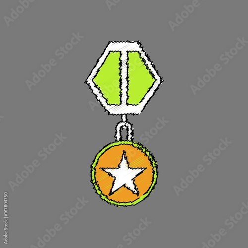 flat shading style icon military medal