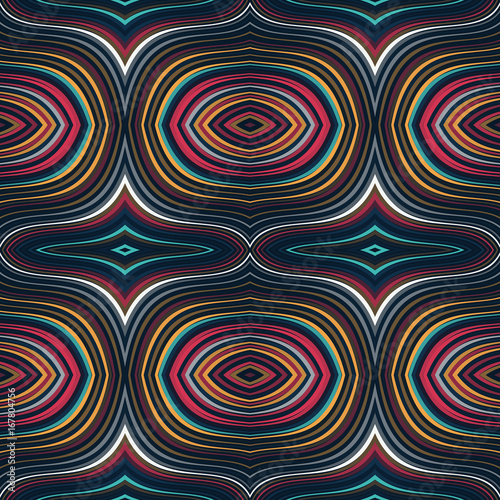 Colorful geometric seamless patterns. Vector illustration.