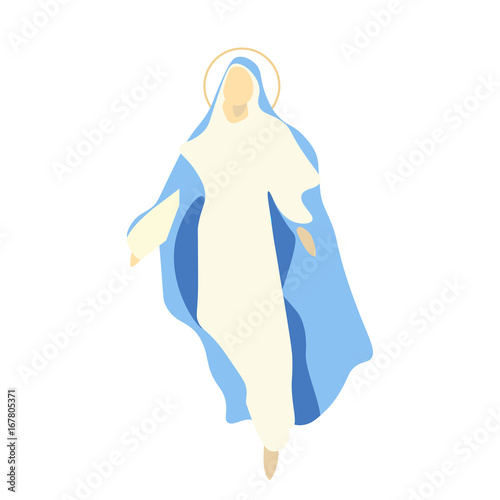 Vector illustration for Christian Community: Saint Mary the Virgin, or the Mother of God. Great as an illustration for The Assumption, The Nativity or the Birth of the Blessed Virgin Mary.
