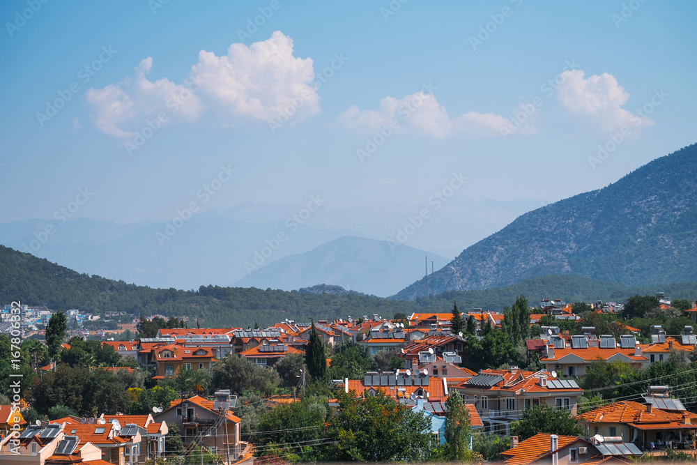 View of the city of Oludeniz, Fethiye, Turkey