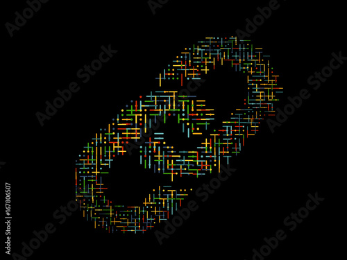 Generative chain shape. Vector illustration. Concept of blockchain, fintect