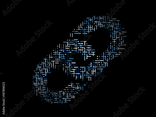 Generative chain shape. Vector illustration. Concept of blockchain, fintect
