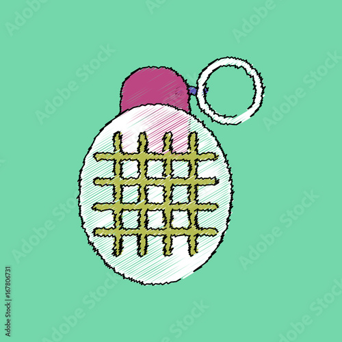 flat shading style icon military frag grenade