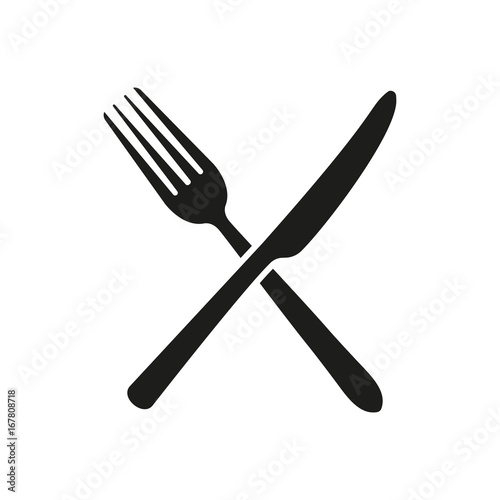 Obraz na plátně Knife, fork. Sign. Vector.
